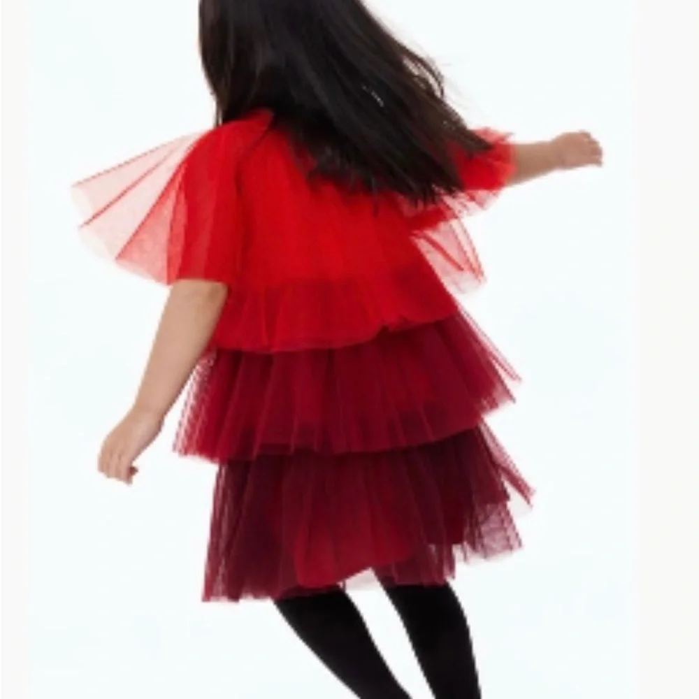 Tiered Red Tulle Dress